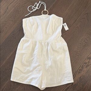 Old Navy White Jumpsuit with Minimalist Design